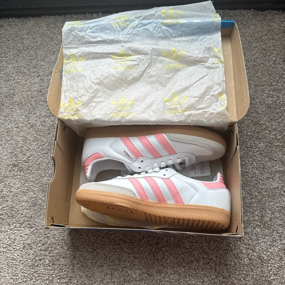 Adidas Originals Pink Athletic Shoes with Gum Sole